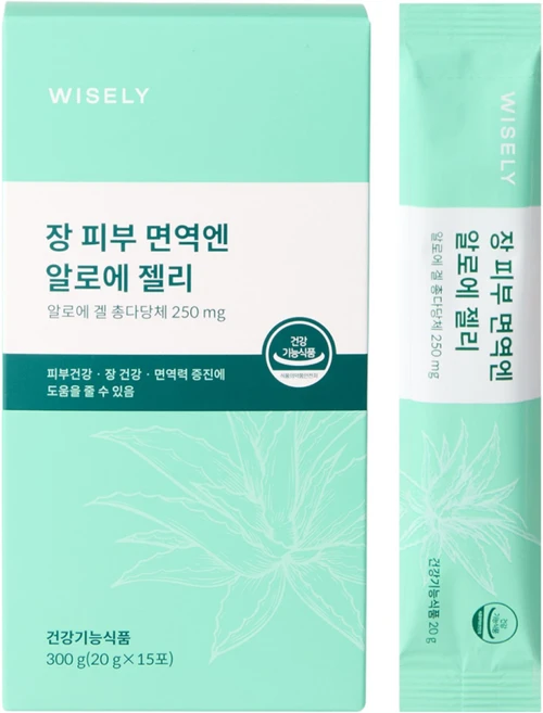 와이즐리 장 피부 면역엔 알로에 젤리, 1박스, 300g - 쿠팡