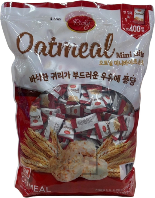 오트밀미니바이트 곡물과자 오트밀과자, 2.5g, 400개