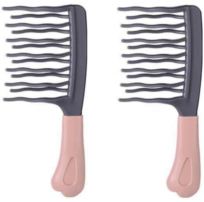 케이디리빙 2중 파마 웨이브 빗, 2개, 그레이