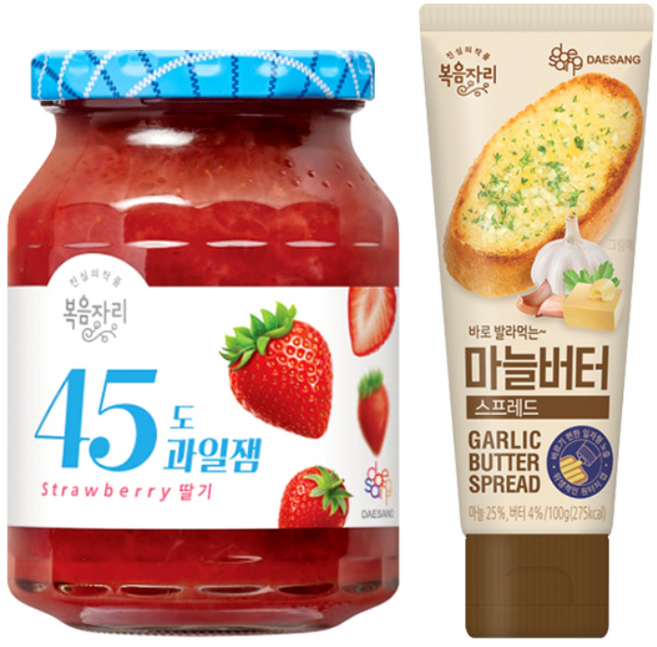 복음자리 45도 딸기잼 350g+마늘버터 스프레드 100g, 1세트, 350g