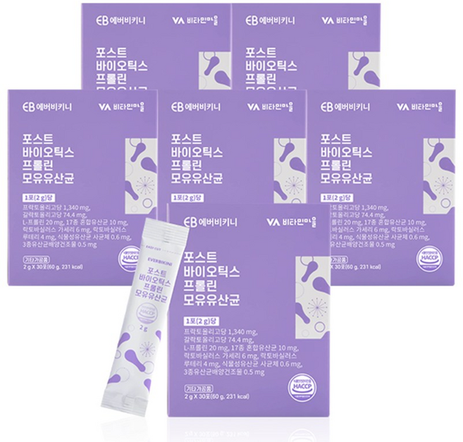 에버비키니 포스트바이오틱스 프롤린 모유유산균, 2g, 180개