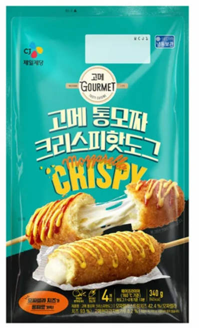 고메 통 모짜렐라 치즈 크리스피 핫도그, 4개, 340g