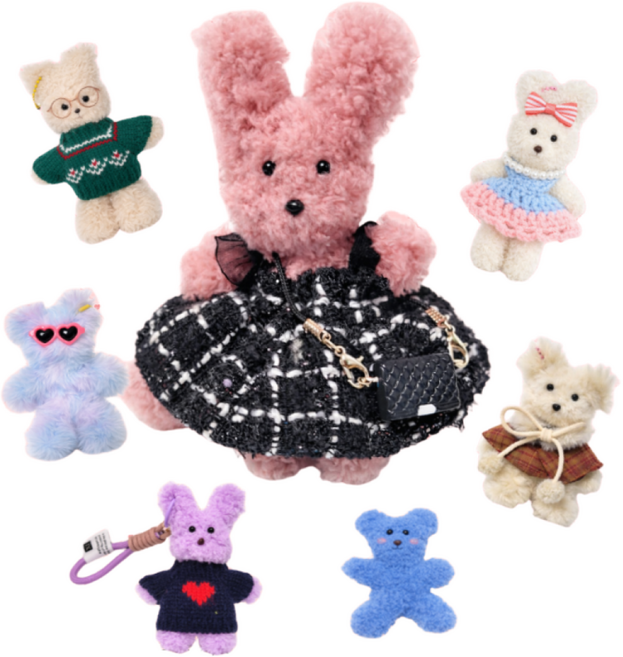 모루 인형 만들기 7종 키트 키링 철사 옷, 1set, 1개