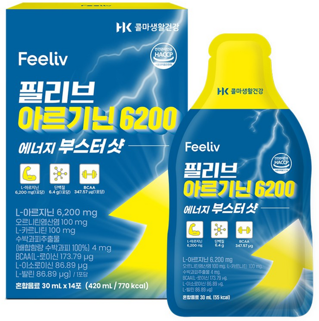 필리브 에너지 부스터샷 아르기닌 초고함량 6000mg, 14회분, 1박스