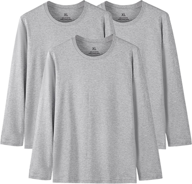 1+1+1 에이커즈 30수 무지 긴팔 티셔츠 기본 라운드 면티 흰티