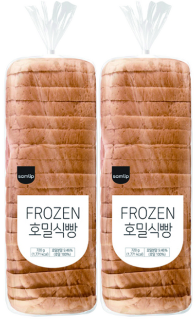 삼립 냉동 호밀식빵 8봉, 720g, 2개