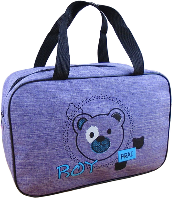 더자카 점박이베어 지퍼목욕가방 그레이, 바이올렛