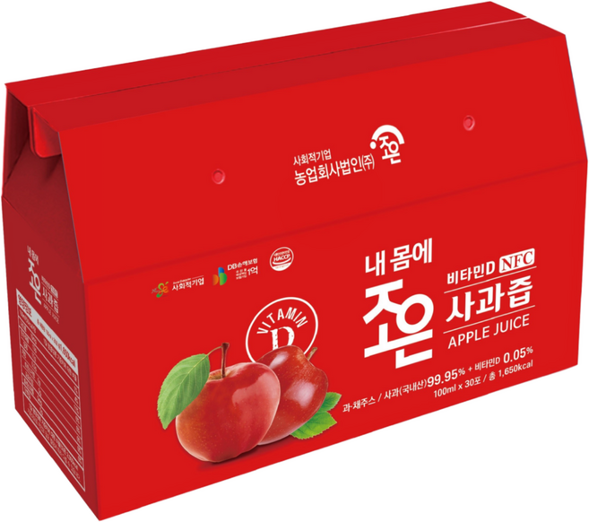 내 몸에 조은 비타민D 사과즙, 30개, 100ml
