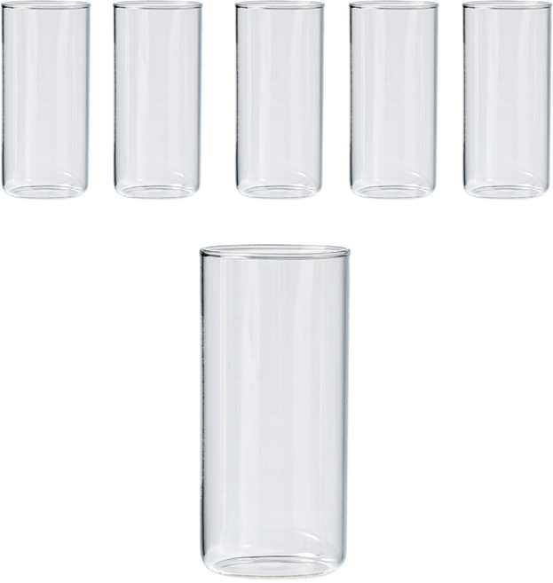 소소낫 일자 내열유리컵 500ml, 6개, 투명
