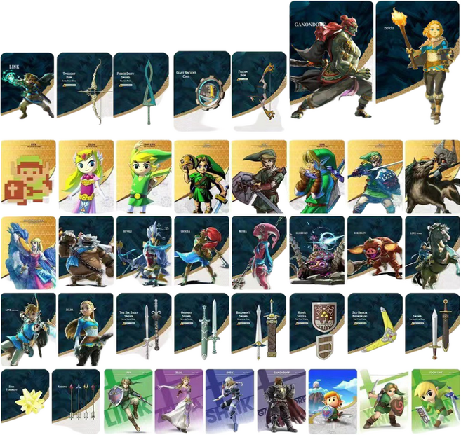 젤다 아미보 카드 40종 세트 왕국의눈물 야생의숨결 왕눈젤다 젤다의 전설, MINI40, 1개