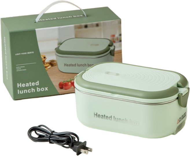 PYHO 직장인 휴대용 전기도시락 플러그 스타일 보온 도시락 케이스, 1개, 연한 색