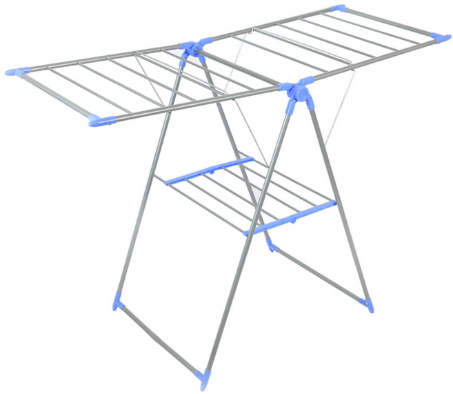 [5시건 당일출고] 펼치면끝 튼튼한 경량 2단 대형 접이식 빨래건조대 133cm, 그레이 (Grey)