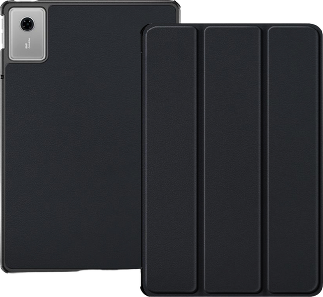 스냅케이스 레노버 아이디어탭 플러스 12.1 스마트 가죽 북커버 케이스, 블랙, 1개