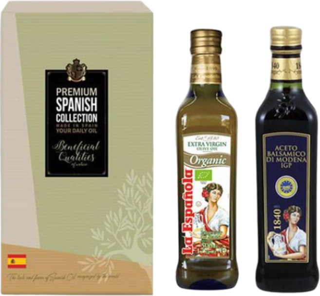 에스파뇰라 유기농 엑스트라버진 올리브오일+발사믹식초 500ml 선물세트, 1개