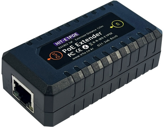 1채널 무전원 거리연장기 POE 120M POE Extender 1ch 리피터 거리연장기 증폭기 IP카메라 IP디바이스 HIT-E1POE, 1개
