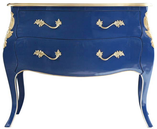 유캐슬 마호가니 원목 엔틱 피에르 2단 서랍장_착불배송, 코발트블루, 2개