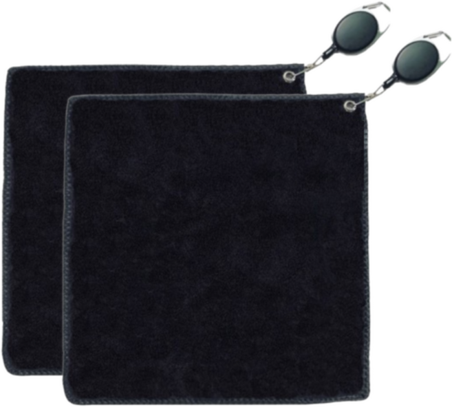 골프 수건 골프 릴 타올, 검정색, 2개