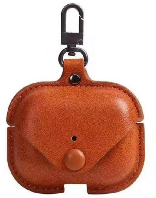 ESSENWOO 가죽 에어팟 케이스 3 & 4 & 프로2&3 세대, 갈색, 에어팟4