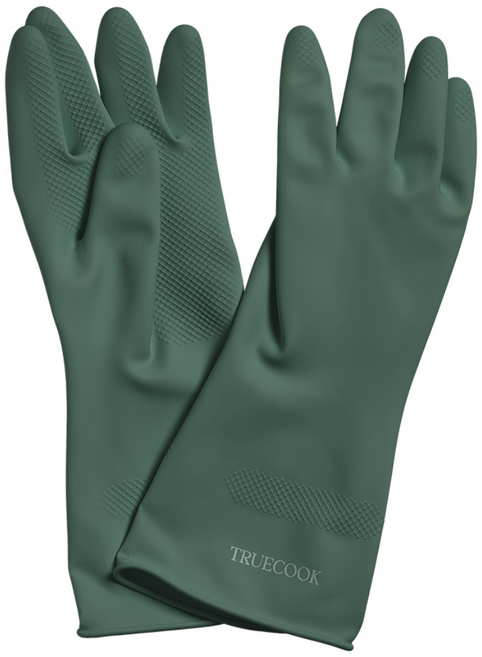 트루쿡 키친 천연 라텍스 고무장갑, 그린, 대(L), 5개