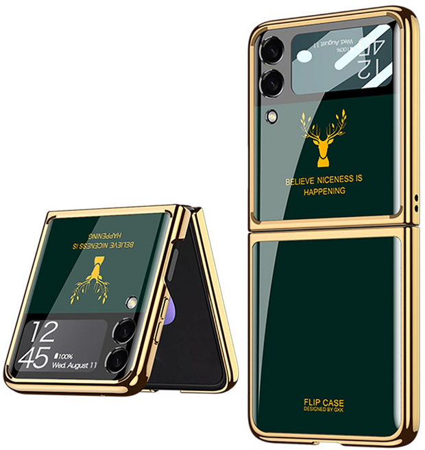 갤럭시 Z플립3 케이스 스트랩 대리석 슬림 하드 명품 강화유리 지플립3 케이스