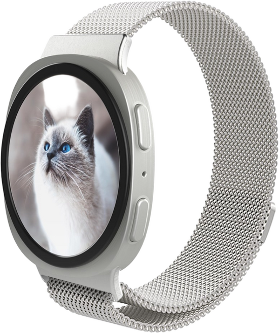 로랜텍 갤럭시워치 호환 마그네틱 메탈 스트랩, 실버, 1개