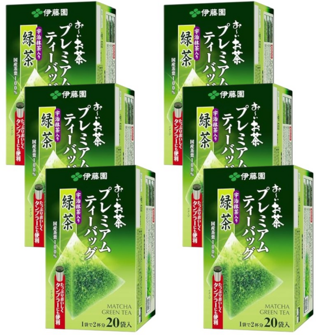 이토엔 오이오차 프리미엄 녹차 티백 20개입, 100g, 6개