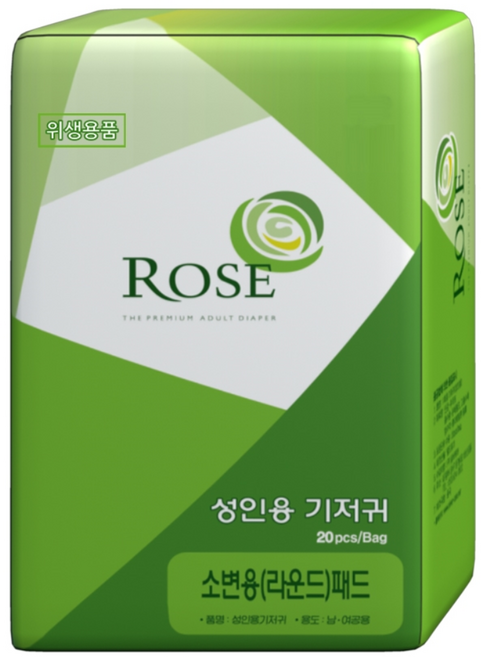 로즈 성인용 속기저귀 라운드 일반형 200매 패드, 10개, 20매입