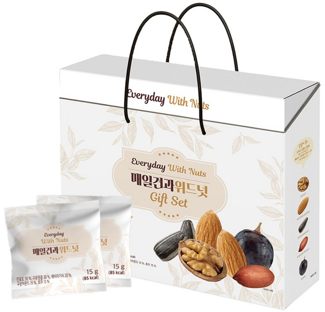 [그린너트] 매일견과 위드넛 50봉 견과 선물세트 하루한봉 견과류, 1세트