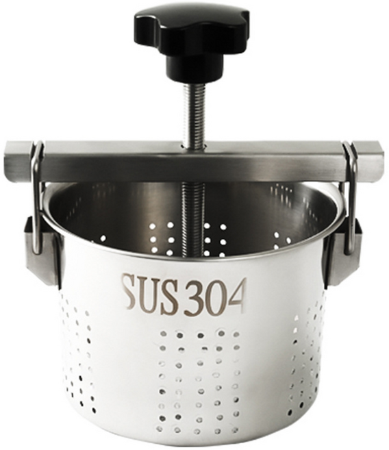 투데이리빙 대용량 스텐 수동 탈수 착즙기 오이지 짤순이 야채 탈수기 과일 스퀴져 샐러드 스피너 유청 분리기 두부 물기 제거 압축기 주방 용품, 1개, R98429S(실버