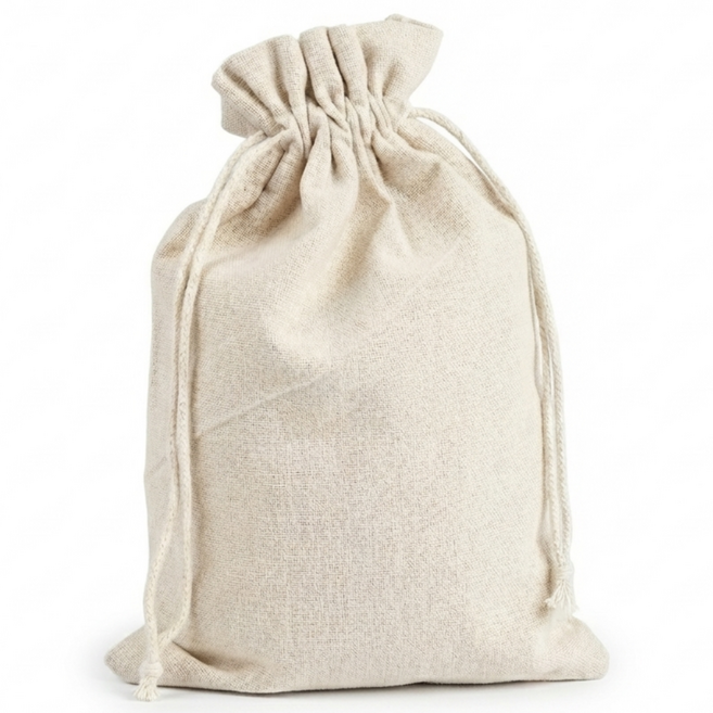 무지 린넨 텍스처 면 파우치 복주머니 더스트백 10장