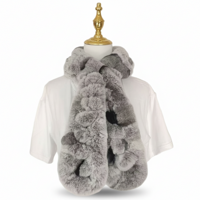 부드러운 진짜 토끼털 스카프 가을과 겨울 남성용 두꺼운 따뜻한 질감 목도리