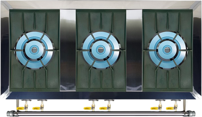 오즈테크 업소용 가스렌지 일반상판 1200렌지 23화구 2세대 세라믹 간택기 간데기, LNG, 높은/0.8t