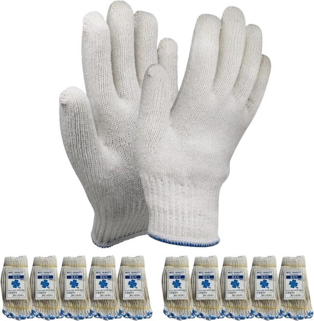 SJG 클로버 면장갑 100켤레, 50g 면장갑, 300개