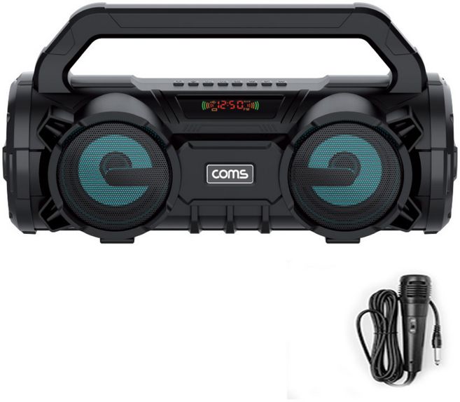 Hi-Fi 사운드 앰프 블루투스 스피커 유선마이크 FM라디오 멀티 야외 버스킹 휴대용 AUX USB 이동형 엠프