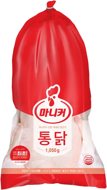 마니커 무항생제 생닭(통닭) 11호 [냉장 1 050g] 국내산 당일생산, 1.05kg, 3개