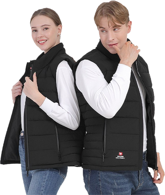 스위스밀리터리 발열조끼 온열 방한 열선 낚시 골프 등산 패딩조끼 전용배터리 포함