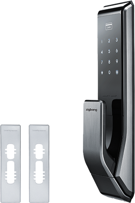 직방 푸시풀 현관문도어락 현관도어락 디지털도어락 번호키 SHS-P710+실버보강판, SHS-P710, 고객직접설치