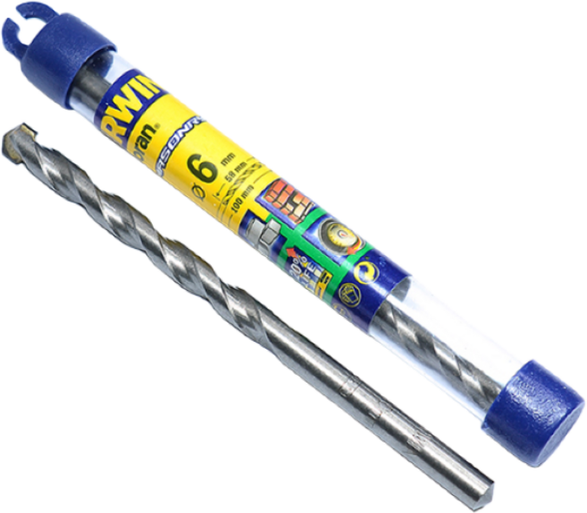 조란 벽뚫기 콘크리트 석재 벽돌 타공기리 초경팁 드릴비트 IRWIN 6MM 1BOX 10개 앙카 칼블럭