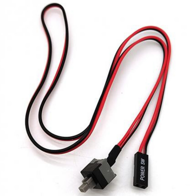 컴퓨터 PC 파워 리셋 전원 스위치 케이블 버튼, 1개