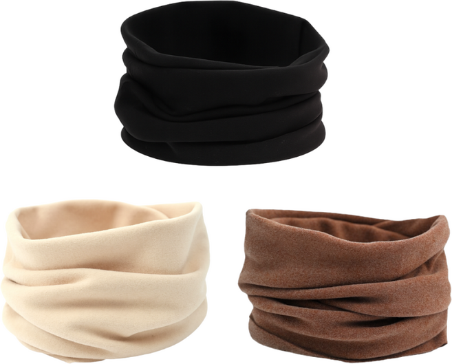 모노위브 여성 남자 얇은 넥워머 페이크 목티 목 커버 스카프 겨울용 (3종 1세트)