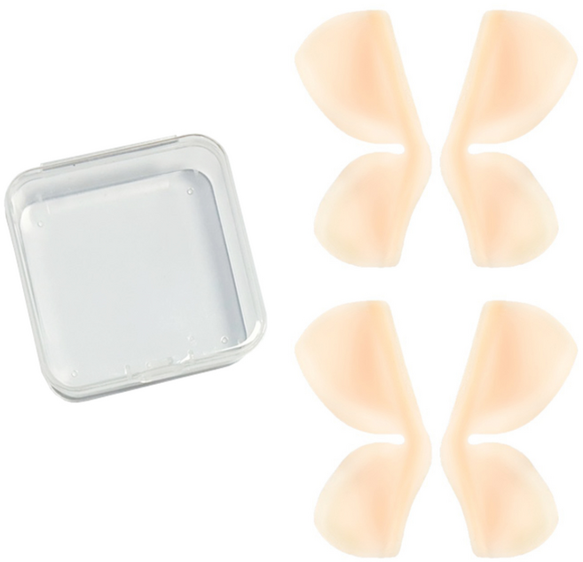 누운귀 교정 엘프귀 패치 작은 얼굴 셀프 성형 접힌귀 펴주는 5D 볼륨 반영구 실리콘 스티커, 2쌍(4P)