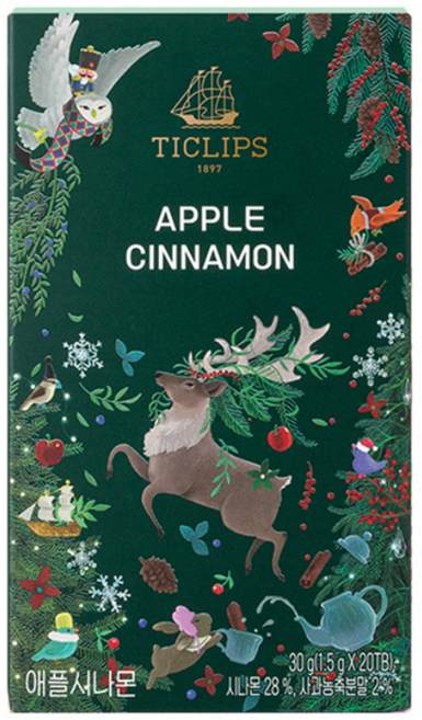 쌍계명차 티클립스 애플 시나몬 티, 1.5g, 20개입, 1개, 1.5g