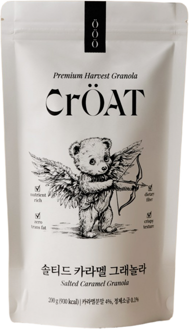 CrOAT 크로트 솔티드 카라멜 그래놀라 파우치, 1개, 200g