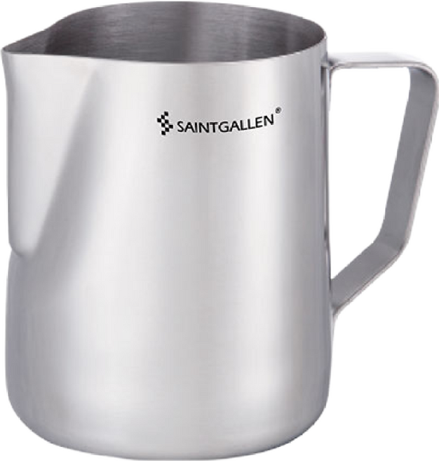 세인트갈렌 스팀피처 600ml 바리스타 밀크저그 라떼 우유 스팀피쳐, 1개, 은색