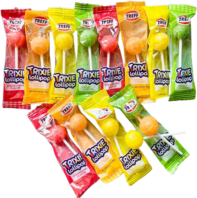 달콤 과일맛 트릭시 롤리팝 1500g 막대사탕 투시팝, 10g, 150개