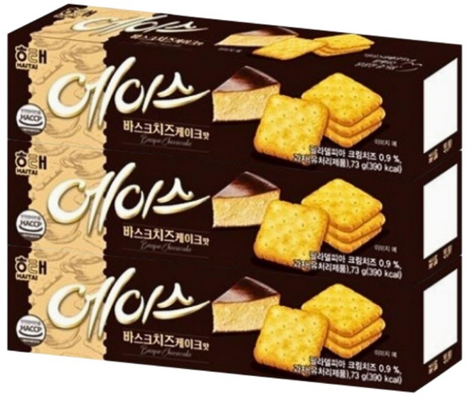 해태제과 에이스 바스크 치즈케이크맛, 73g, 3개