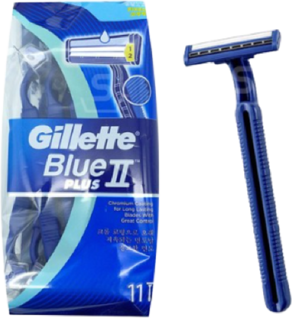 질레트 정품 블루2 플러스 센서티브 일회용 면도기, 11개입, 1개