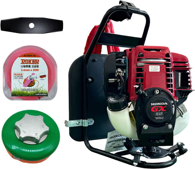 정품 혼다 예초기 GX35 4행정 엔진 GT 국산나일론커터 이도날 20M국산줄 포함 본체 엔진오일 주입 SET - AS보장, 1개