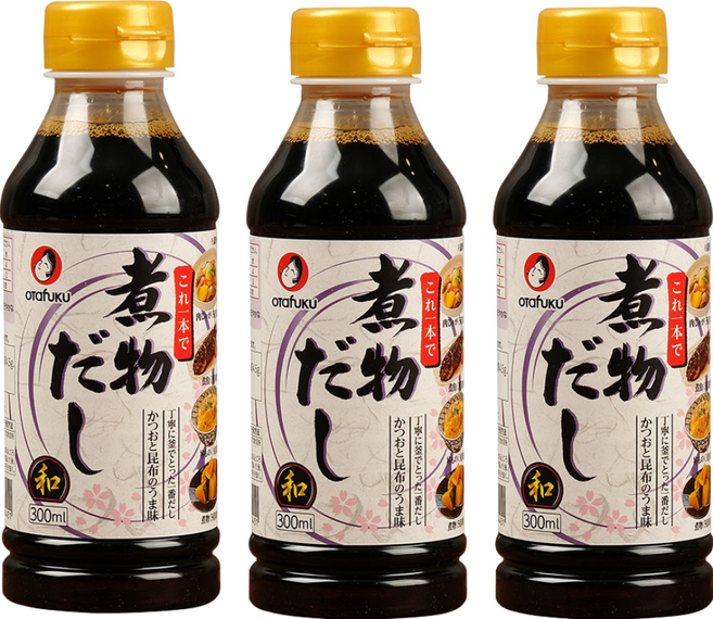 오타후쿠 니모노 다시 조림용 소스 생선 가츠동 돈부리 덮밥 일본 소스 300ml 3개, 300g