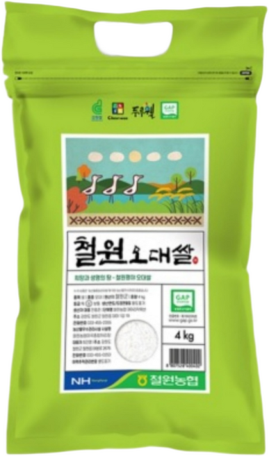 (오직미)철원오대쌀4kg 철원DMZ 철원농협 당일도정산지직송(25년햅쌀), 1개